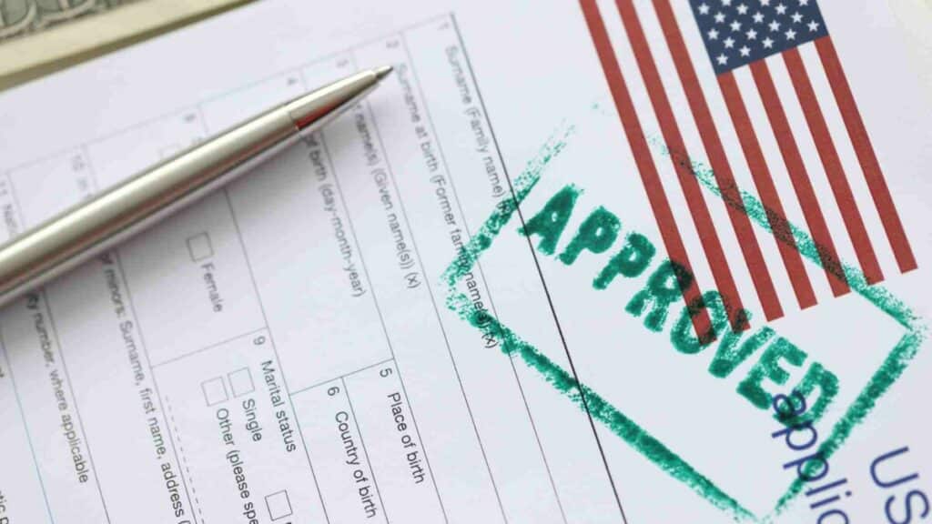 E2 Visa approval form with stamp by the immigration