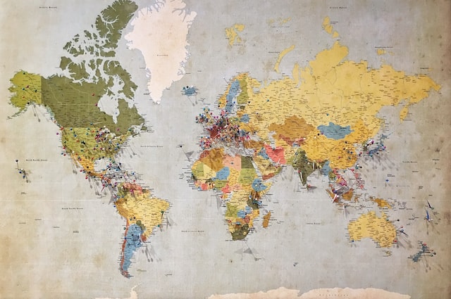 World map of E2 visa and E1 isa treaty countries