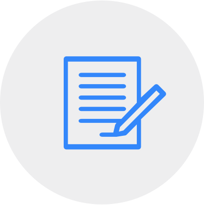 An icon of document with pen